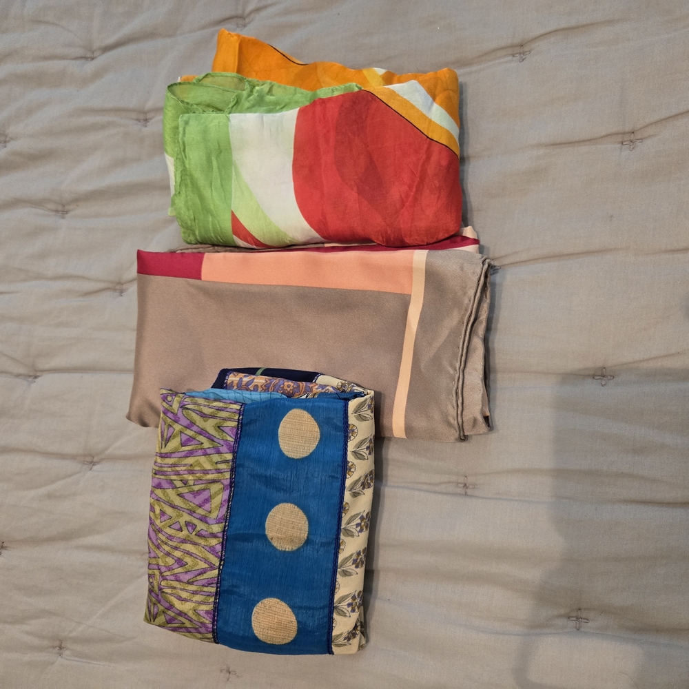Colorful Silk Scarves Set